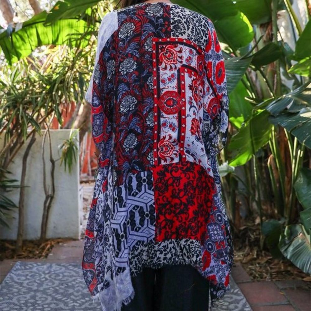 Boho Floral Patchwork Kimono